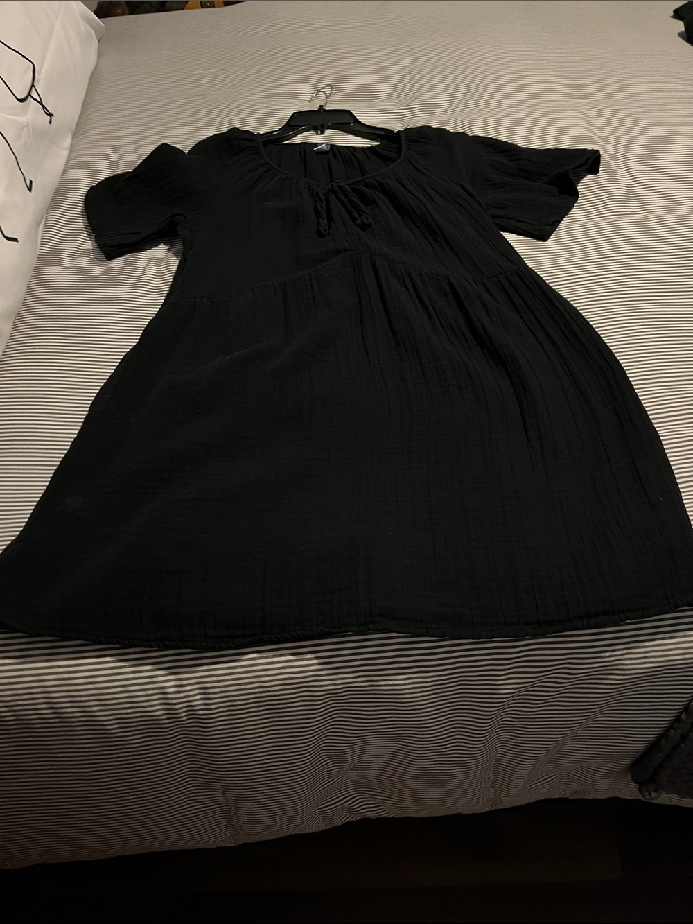 Black cotton dress/well lined on inside and has pockets